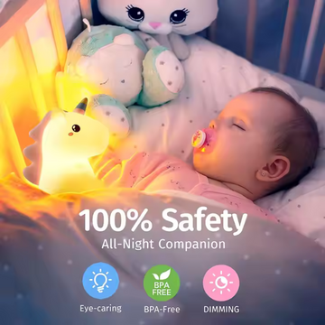 Wholesale Friendship Gift Electric Mini Usb Lighting rainbow unicorn Touch Socket Night Light Led Table Kids Lamp