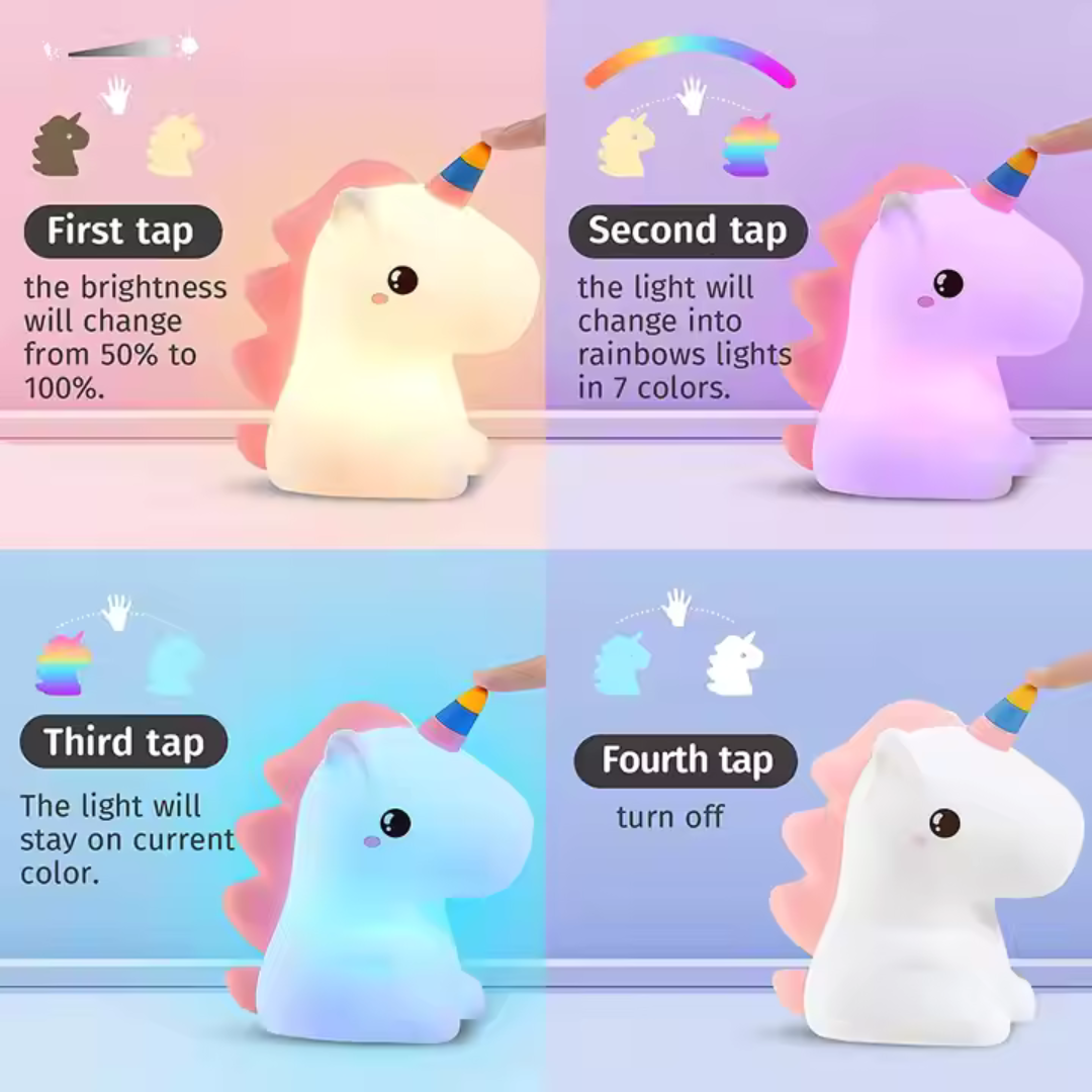 Wholesale Friendship Gift Electric Mini Usb Lighting rainbow unicorn Touch Socket Night Light Led Table Kids Lamp