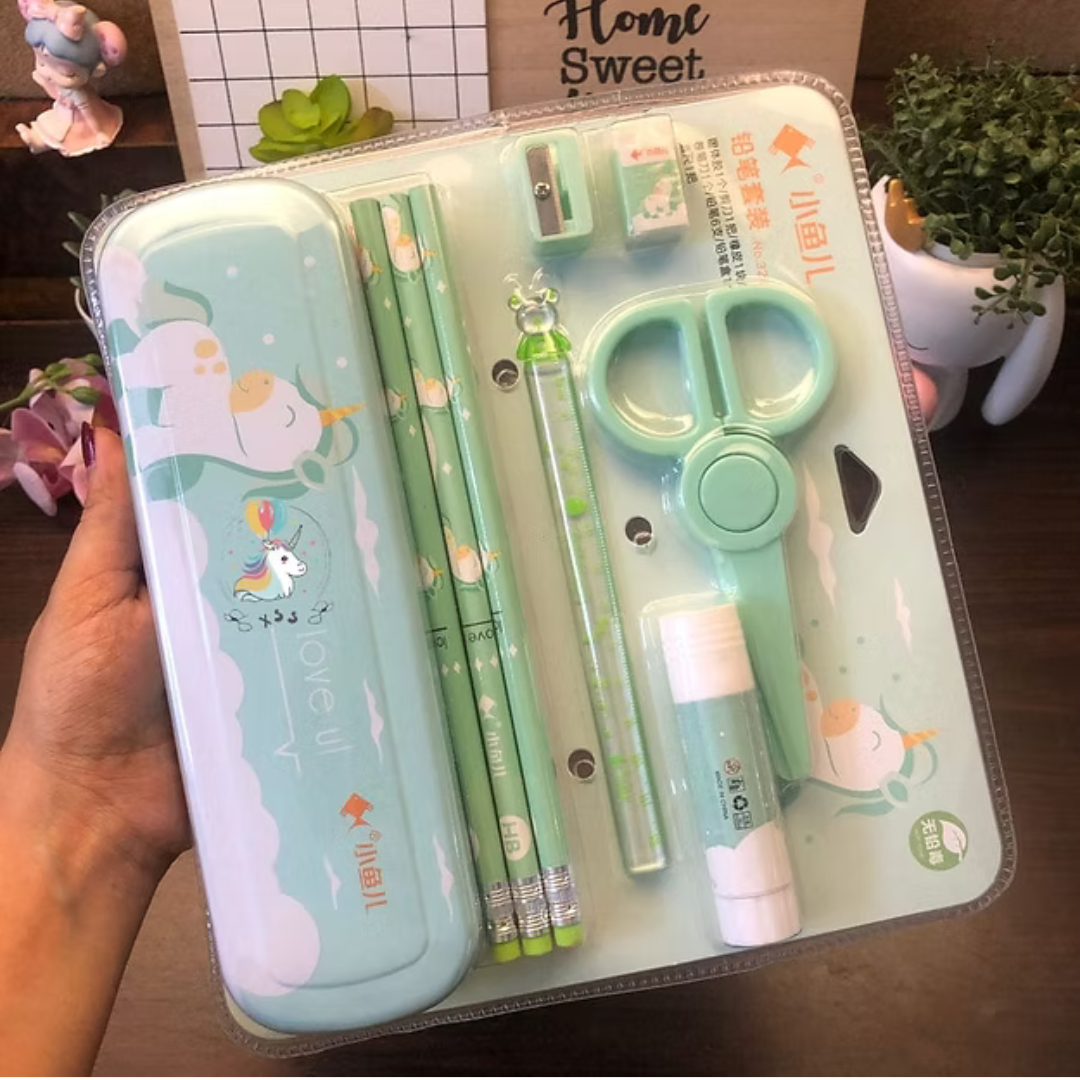 Unicorn stationery gift set with scissors for birthday gift birthday return gift